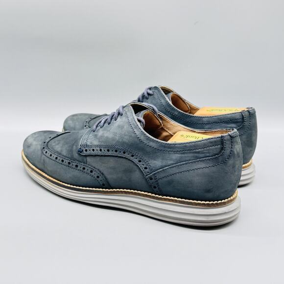 Cole Haan Shoes Mens 9 Blue Leather OriginalGrand Wingtip Oxford Dress Brogue main image 9